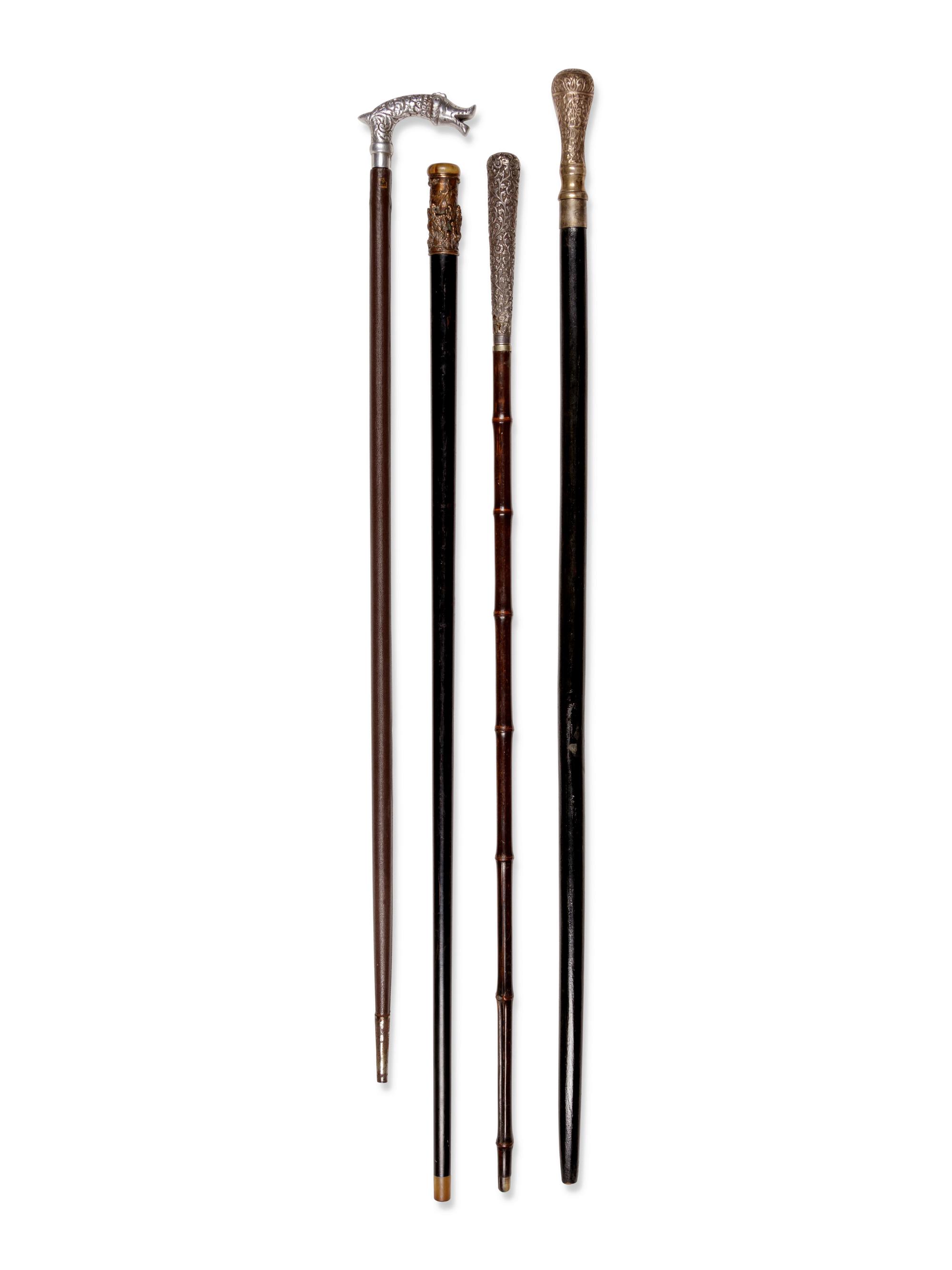 Four Decorative Walking Sticks