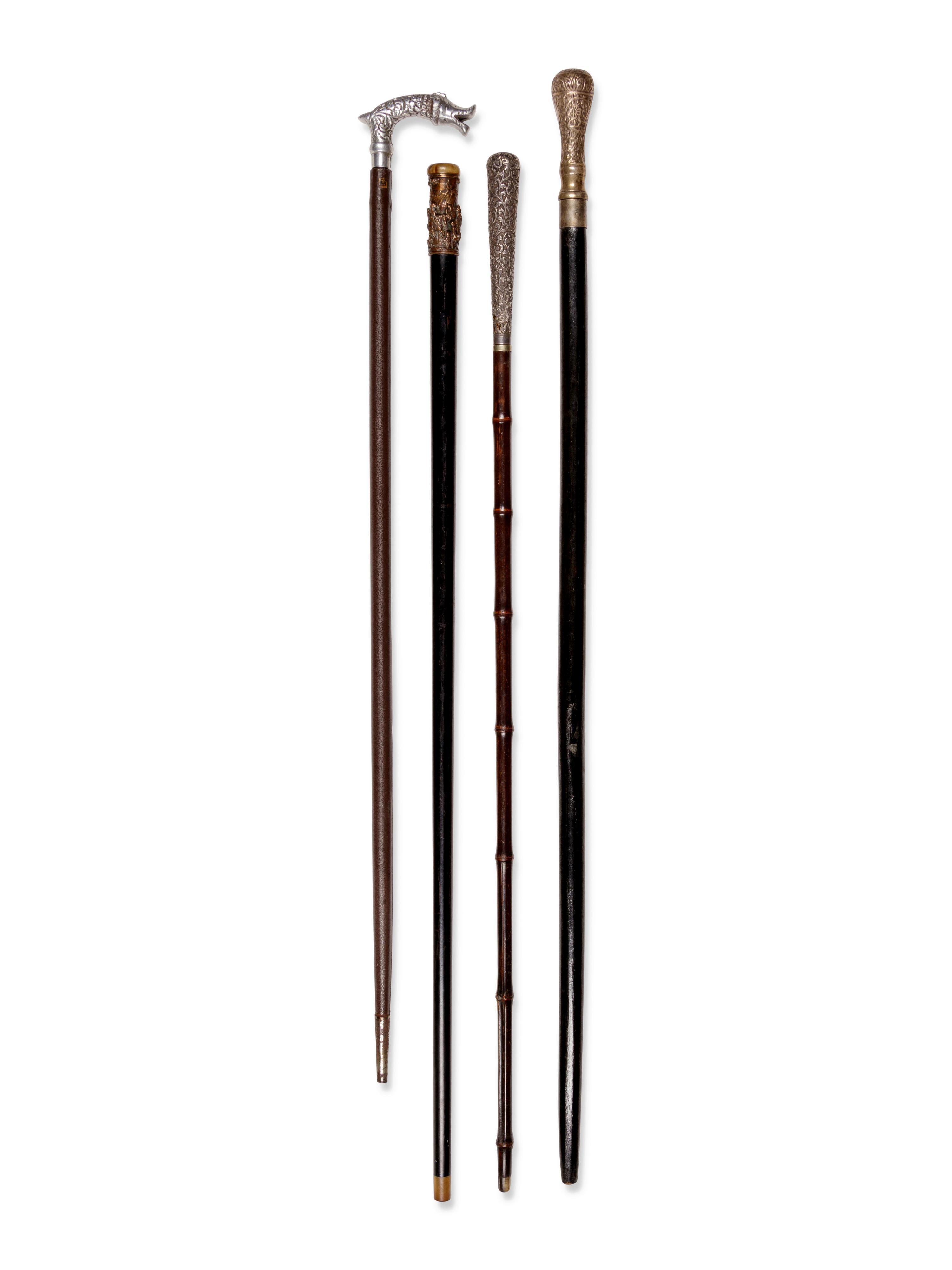 Four Decorative Walking Sticks