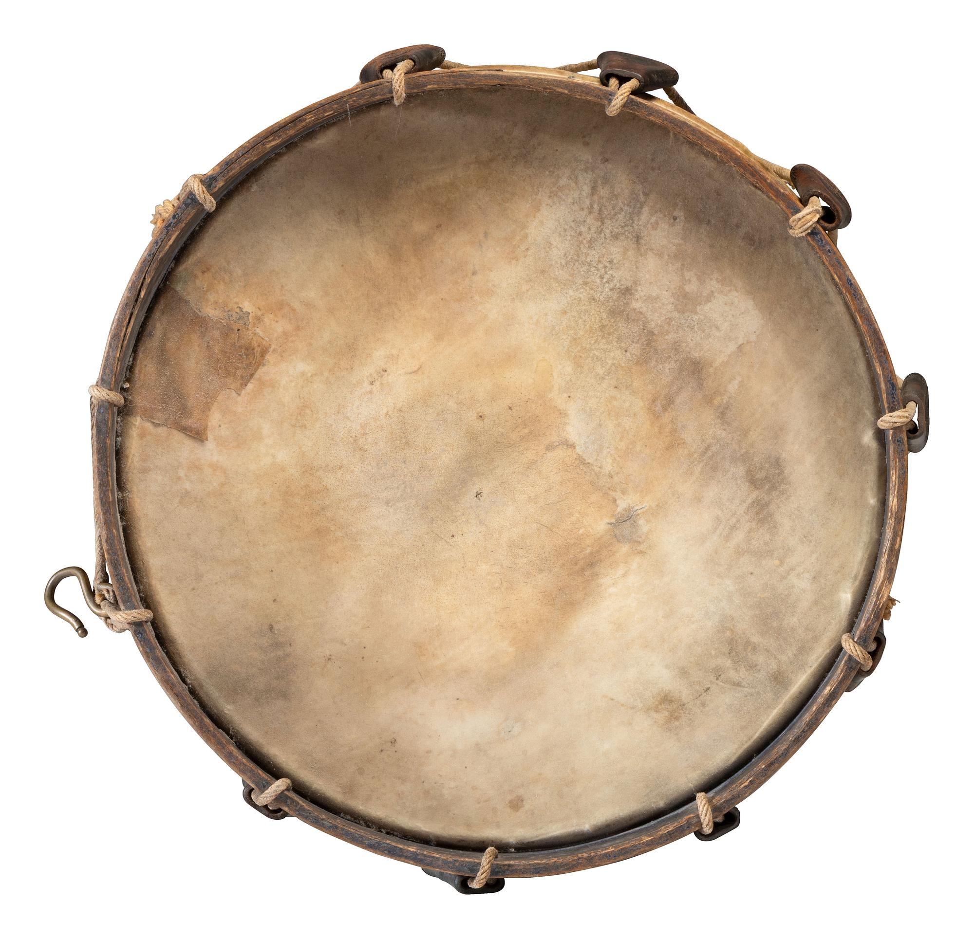 Unmarked Brass Shell Snare Drum Attributed to Thomas Leech & Company of Memphis