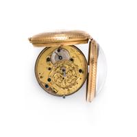 FALQUEA, GILT-METAL OPEN FACE POCKET WATCH