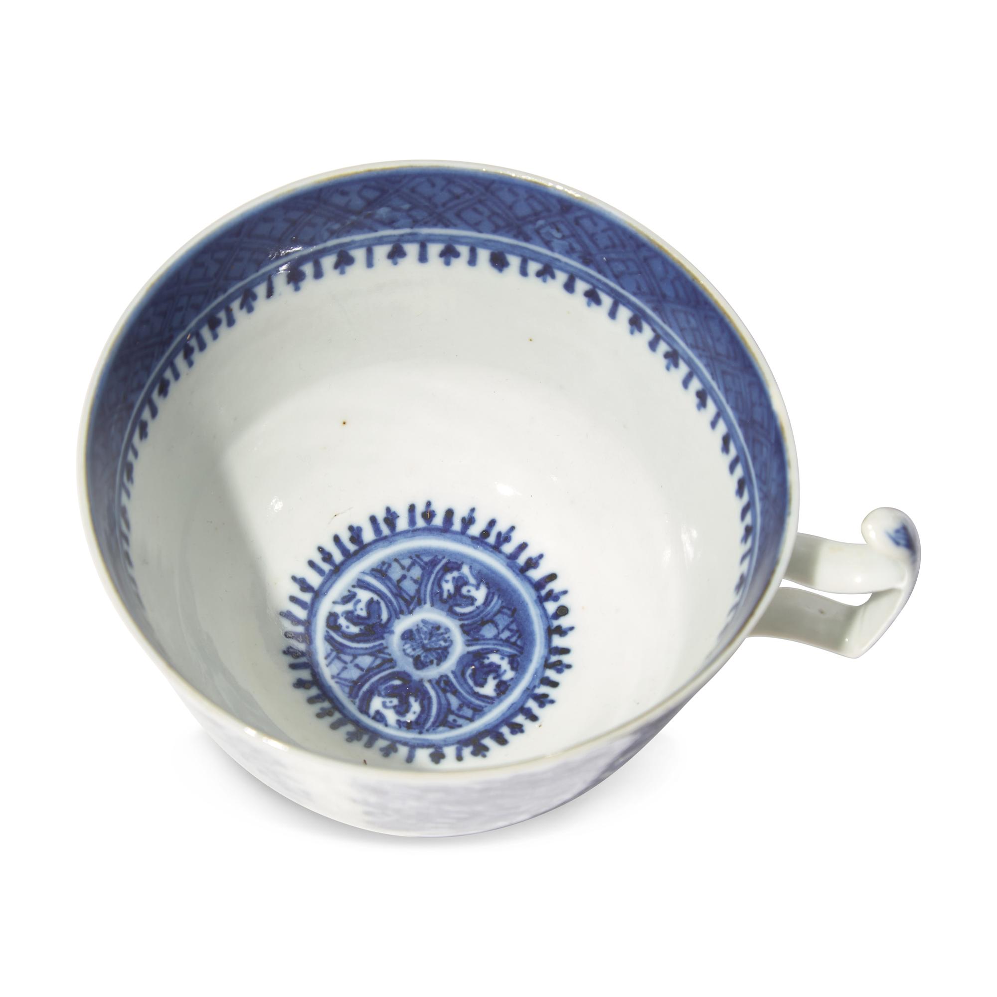 A Collection of Forty-Two Chinese Export Porcelain Fitzhugh Teacups and Saucers