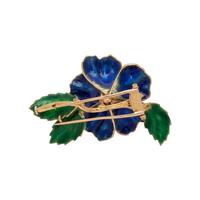 BOUCHERON, ENAMEL AND DIAMOND FLOWER BROOCH