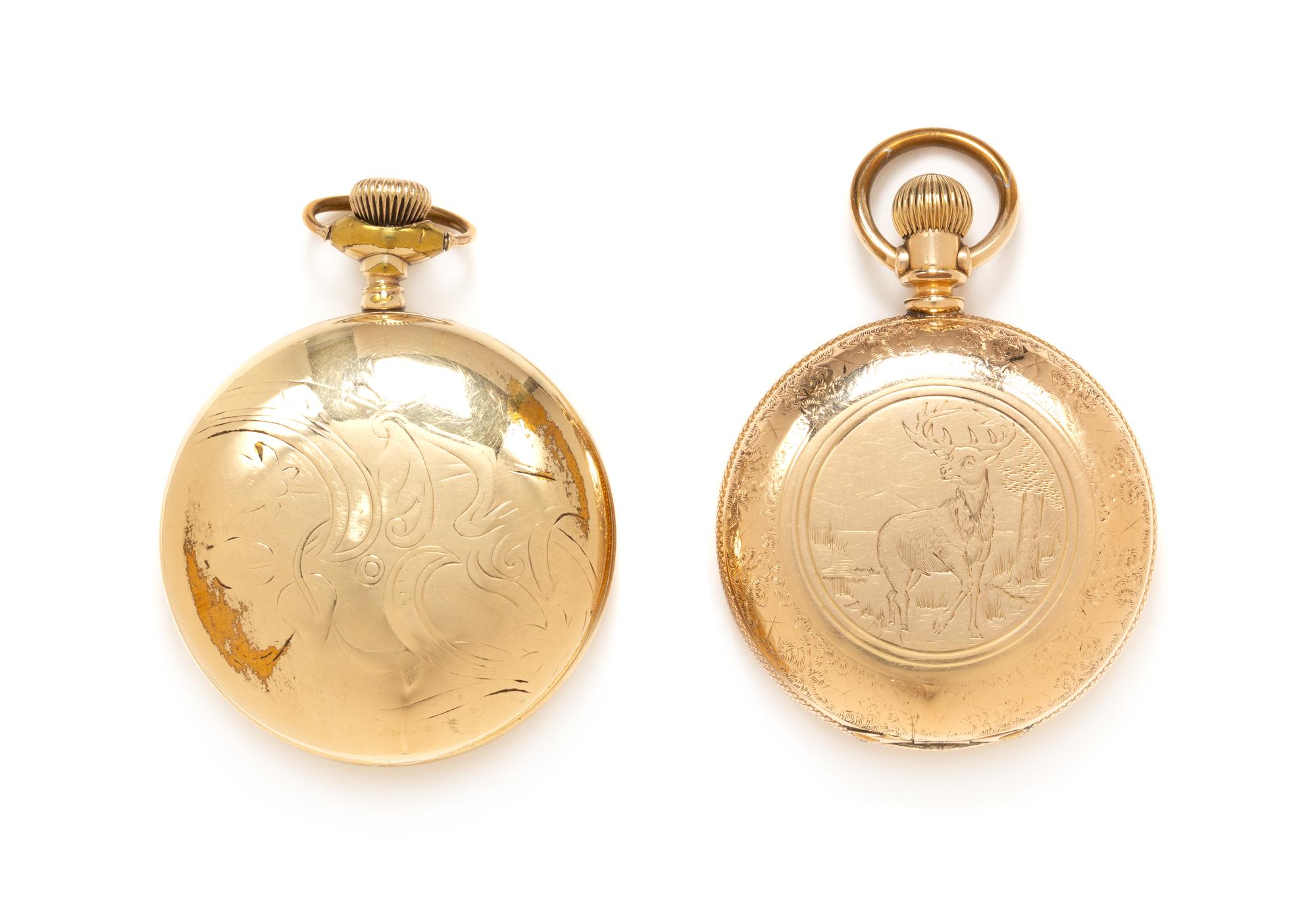 A Collection of Gold Filled Pocket Watches, Hampden, Circa 1909 and 1897, 155.40 dwts.