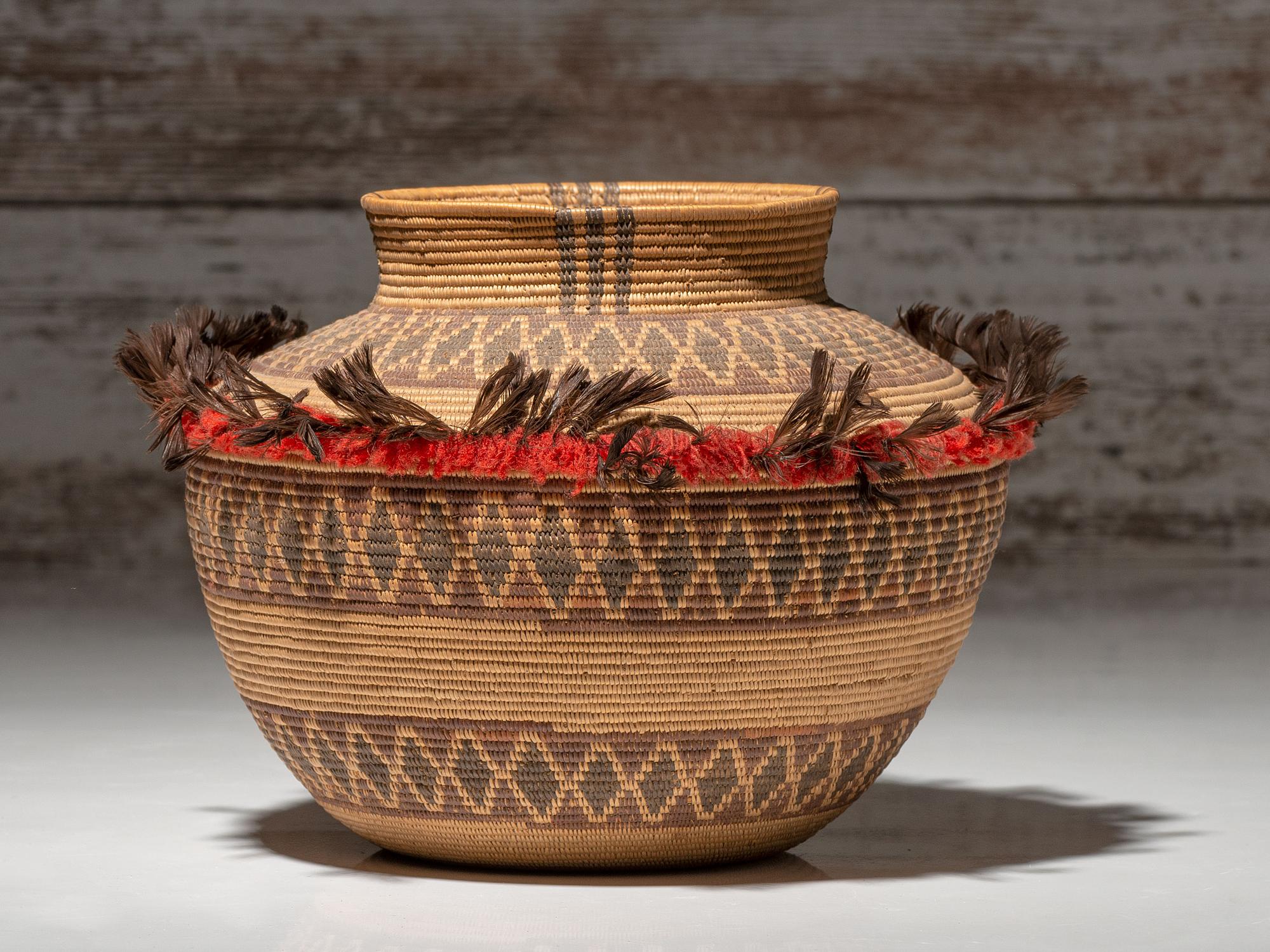 Yokut Polychrome Bottleneck Basket