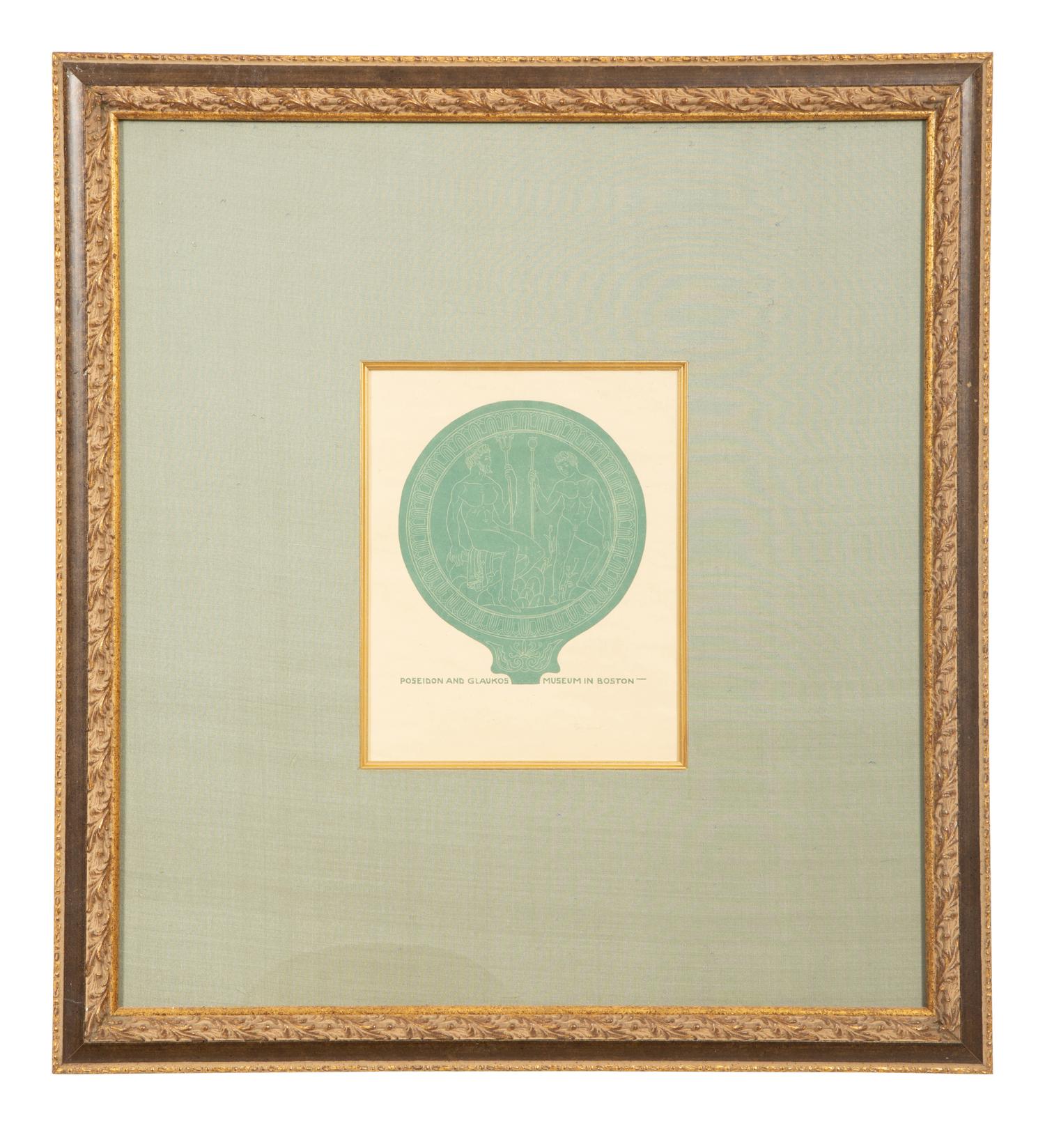 A Suite of Eight Gilt Framed Prints of Ancient Mirrors