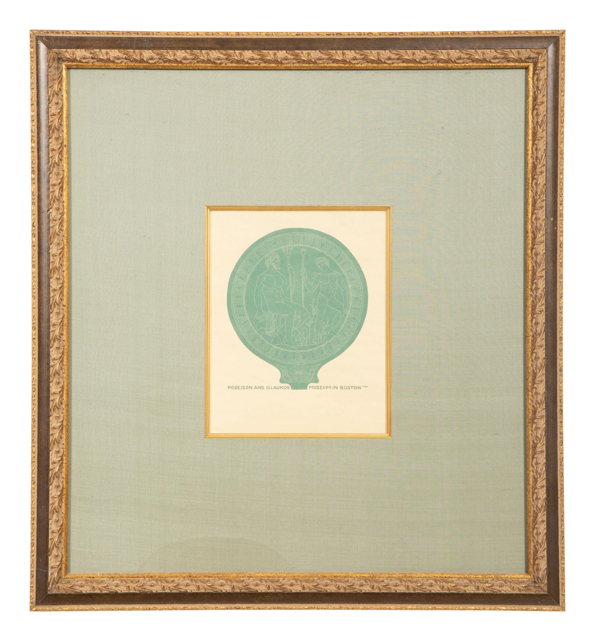 A Suite of Eight Gilt Framed Prints of Ancient Mirrors