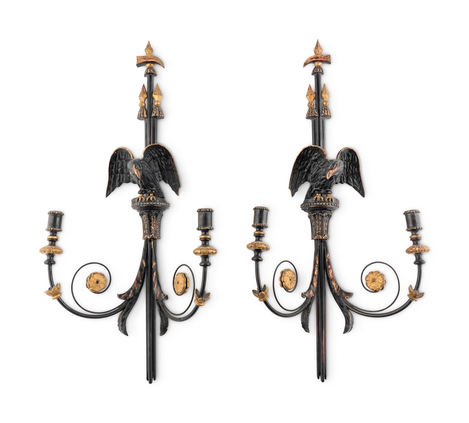 A Pair of Federal Style Composition Wall Sconces