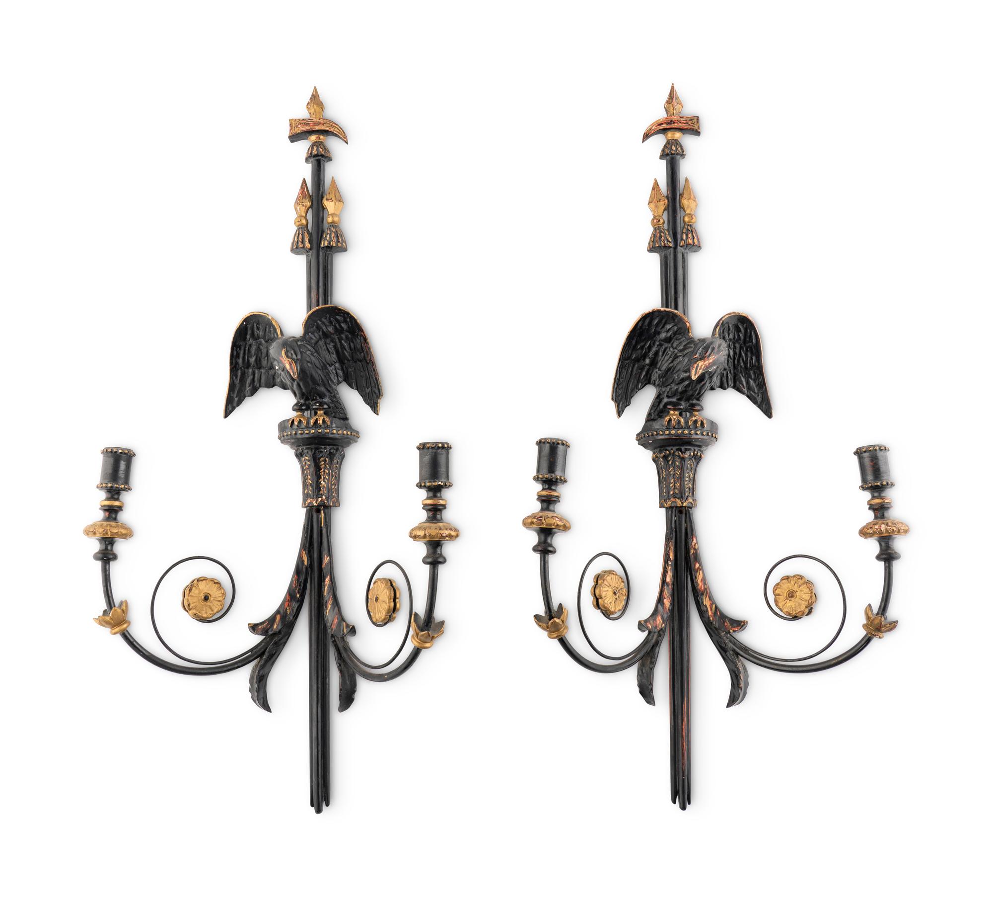 A Pair of Federal Style Composition Wall Sconces