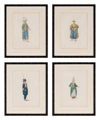 A Set of Four Hand-Colored Engravings by John Dadley After Octavien d'Alvimart