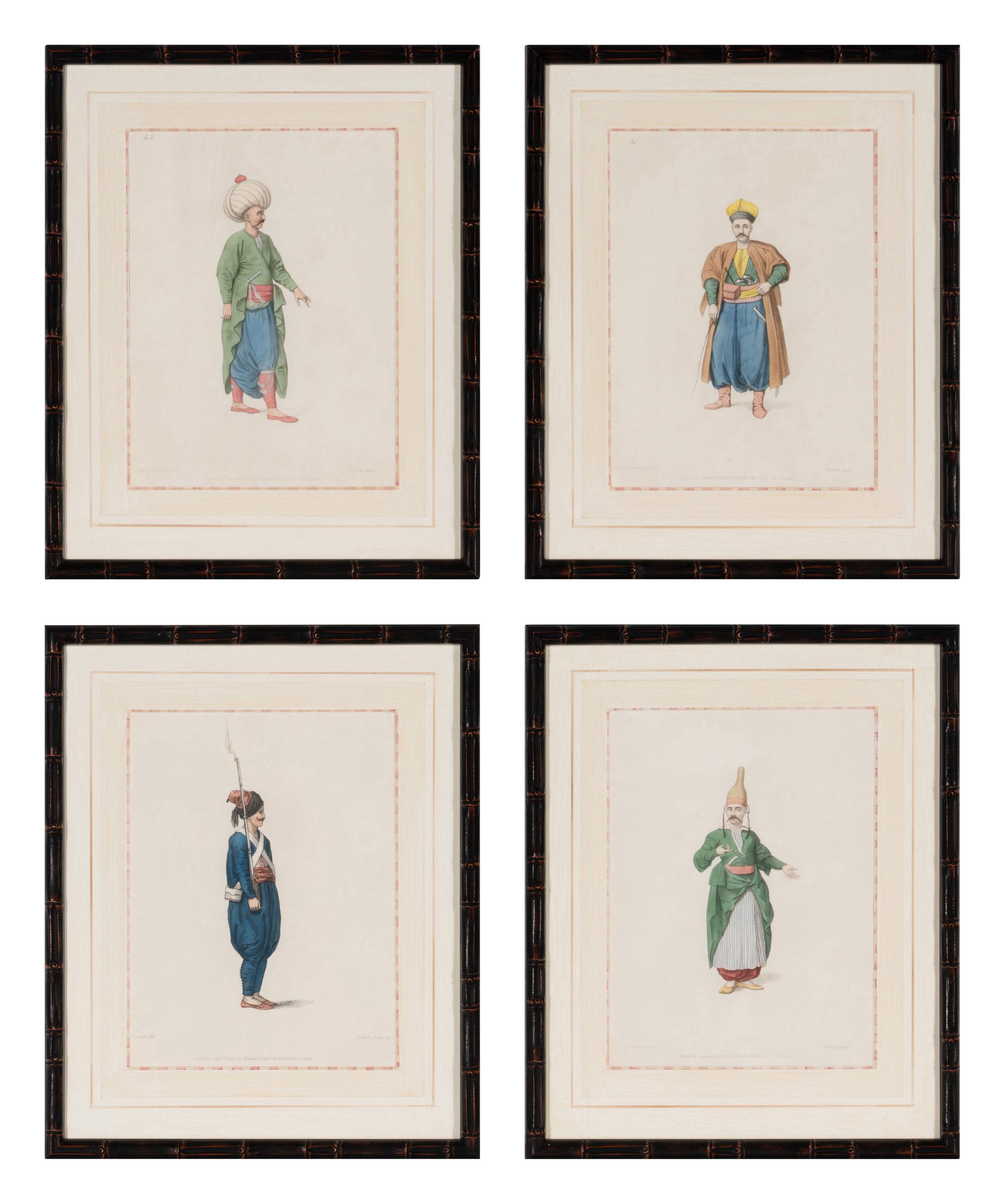 A Set of Four Hand-Colored Engravings by John Dadley After Octavien d'Alvimart