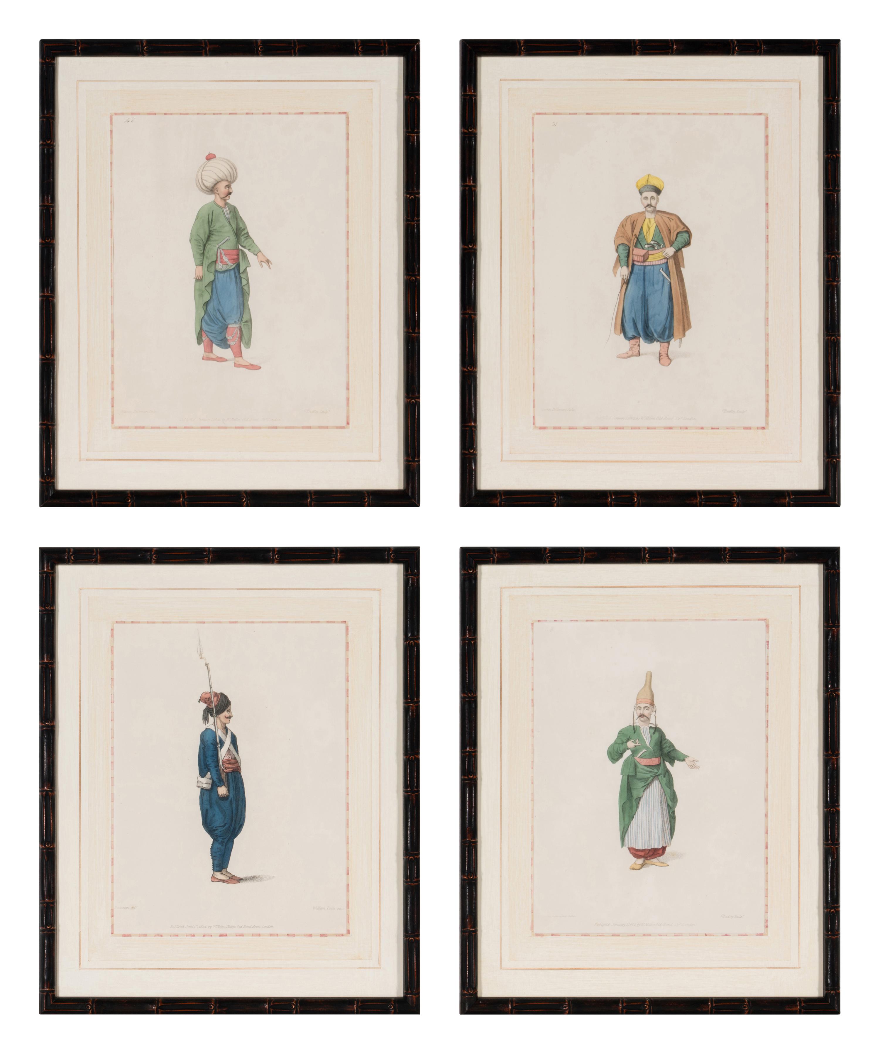 A Set of Four Hand-Colored Engravings by John Dadley After Octavien d'Alvimart
