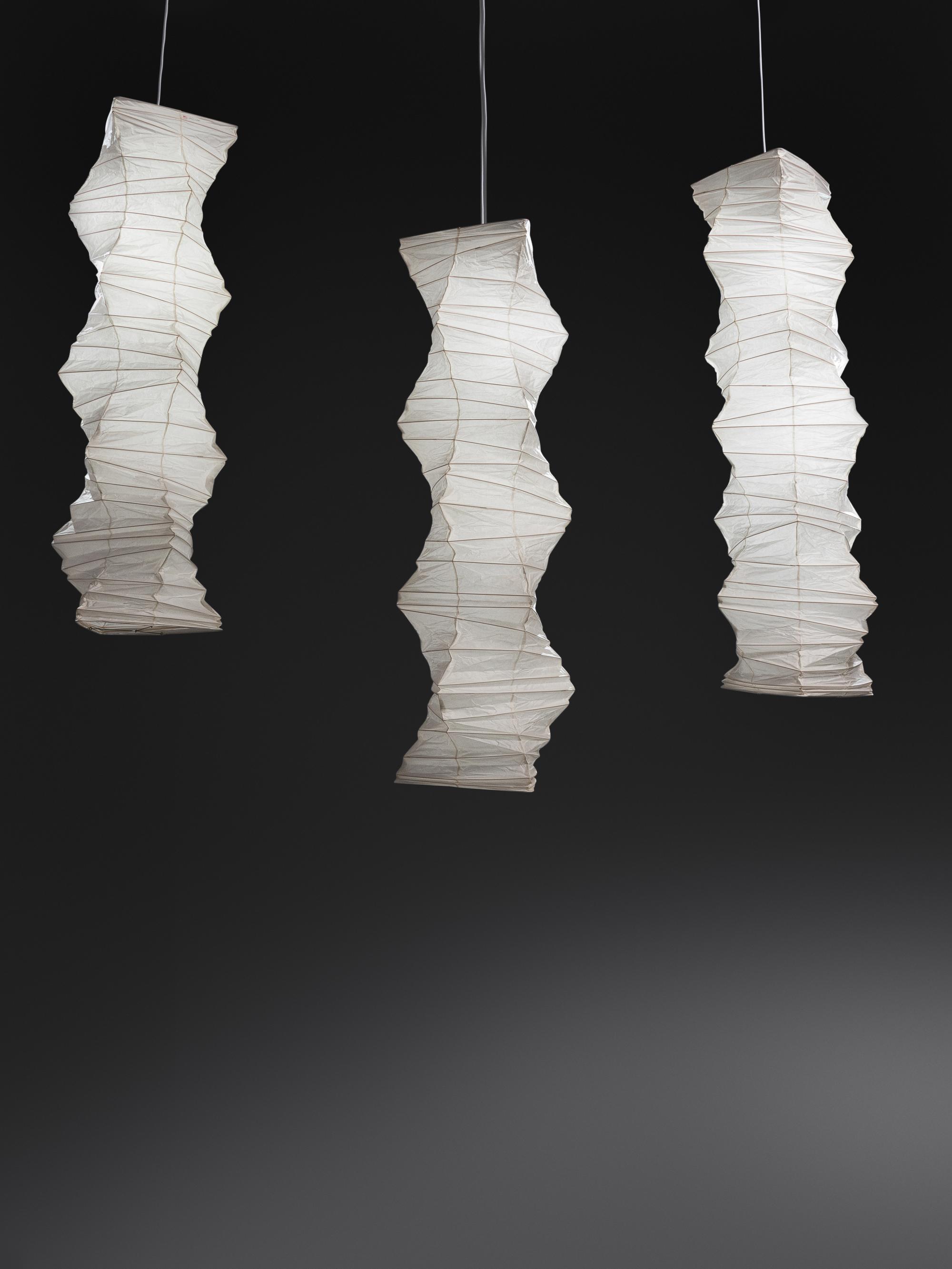 Set of Three Suspend Light Sculptures, model 33N Akari, Japan