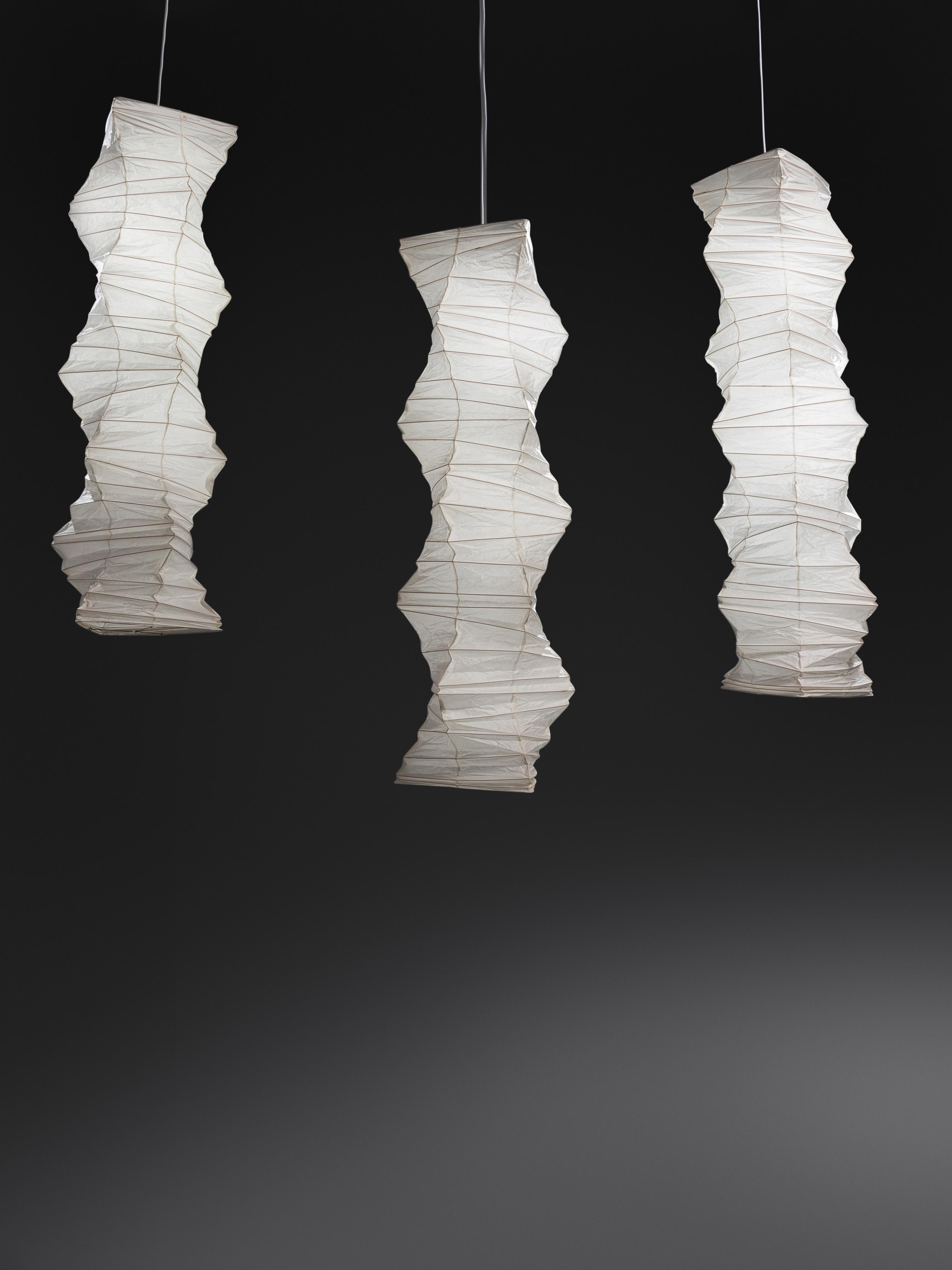 Set of Three Suspend Light Sculptures, model 33N Akari, Japan