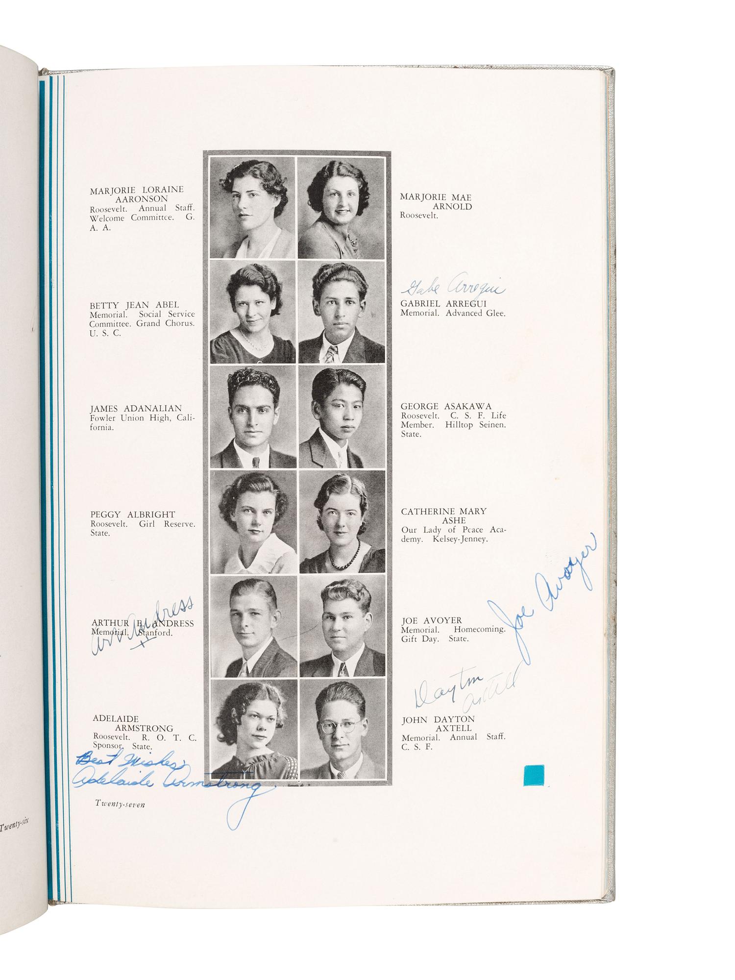 [WORLD WAR II]. Archive associated with Japanese-American soldier George Asakawa (1918-2012), whose family was detained in an Arizona relocation camp during WWII. [ With: ] Cal Tech autograph album featuring signatures of multiple Nobel Prize winners.