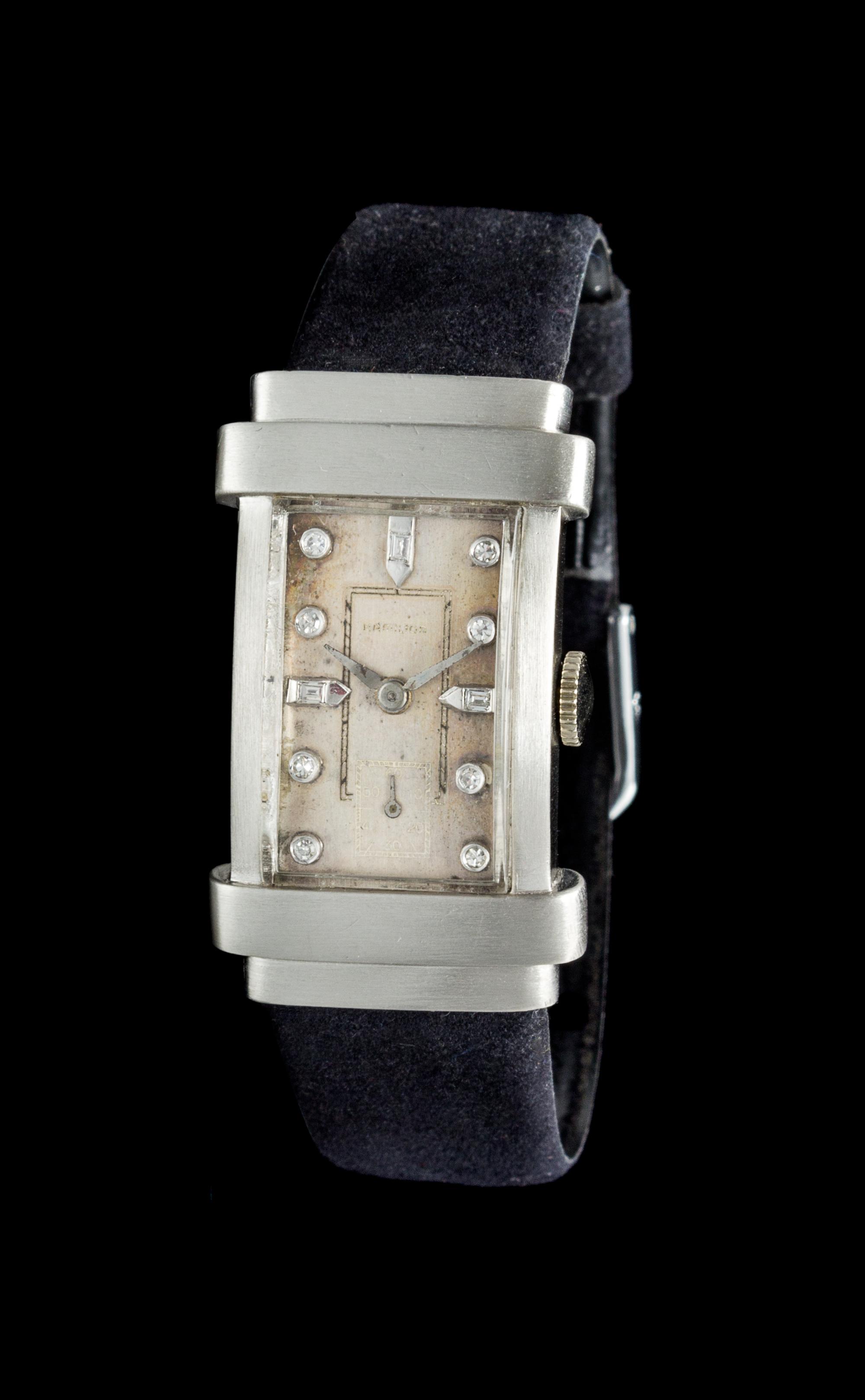 A Platinum and Diamond Wristwatch, Hamilton,