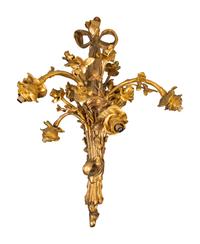 A Louis XVI Style Bouquet-Form Gilt Painted Six-Light Chandelier — 19TH/20TH CENTURY
