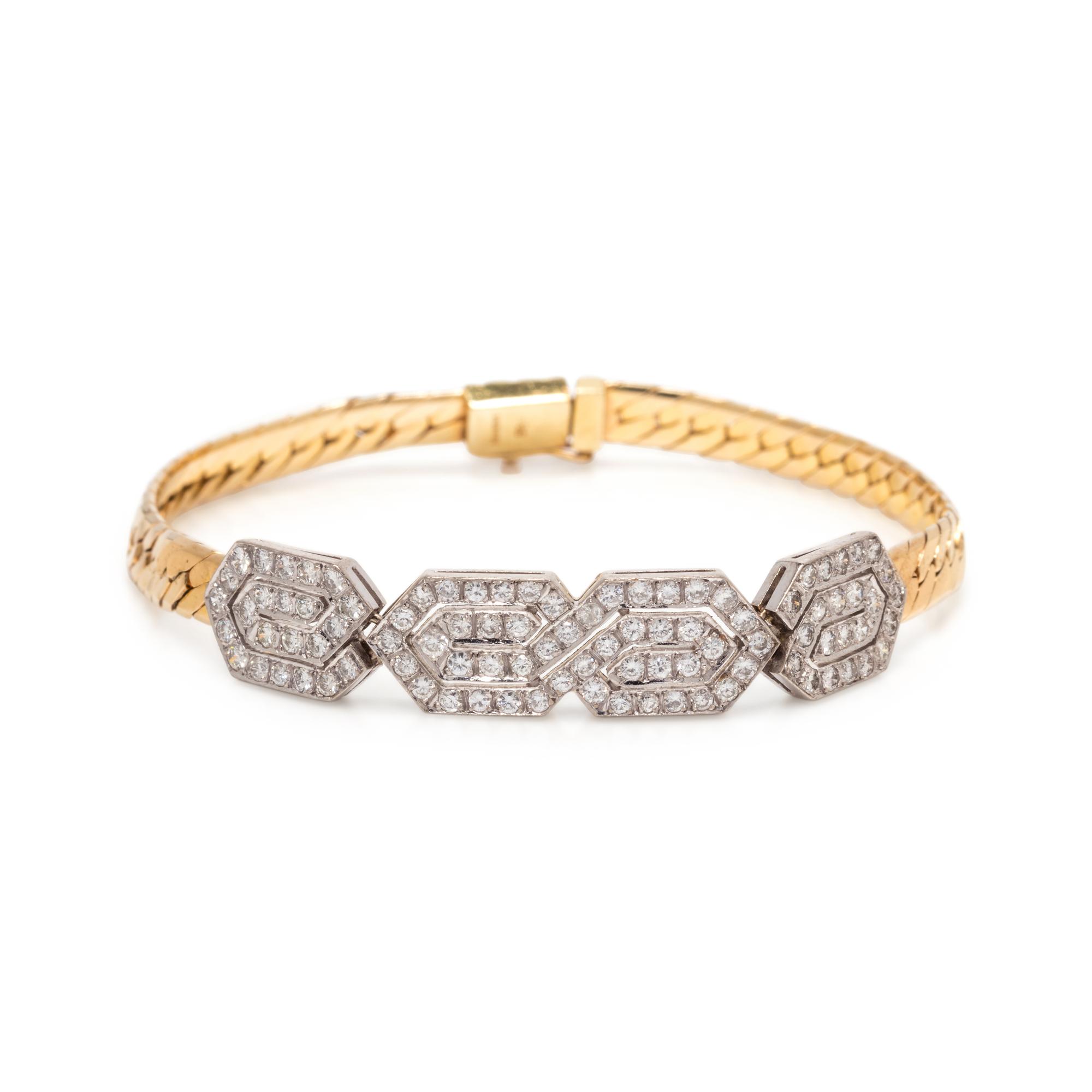 BICOLOR GOLD AND DIAMOND BRACELET