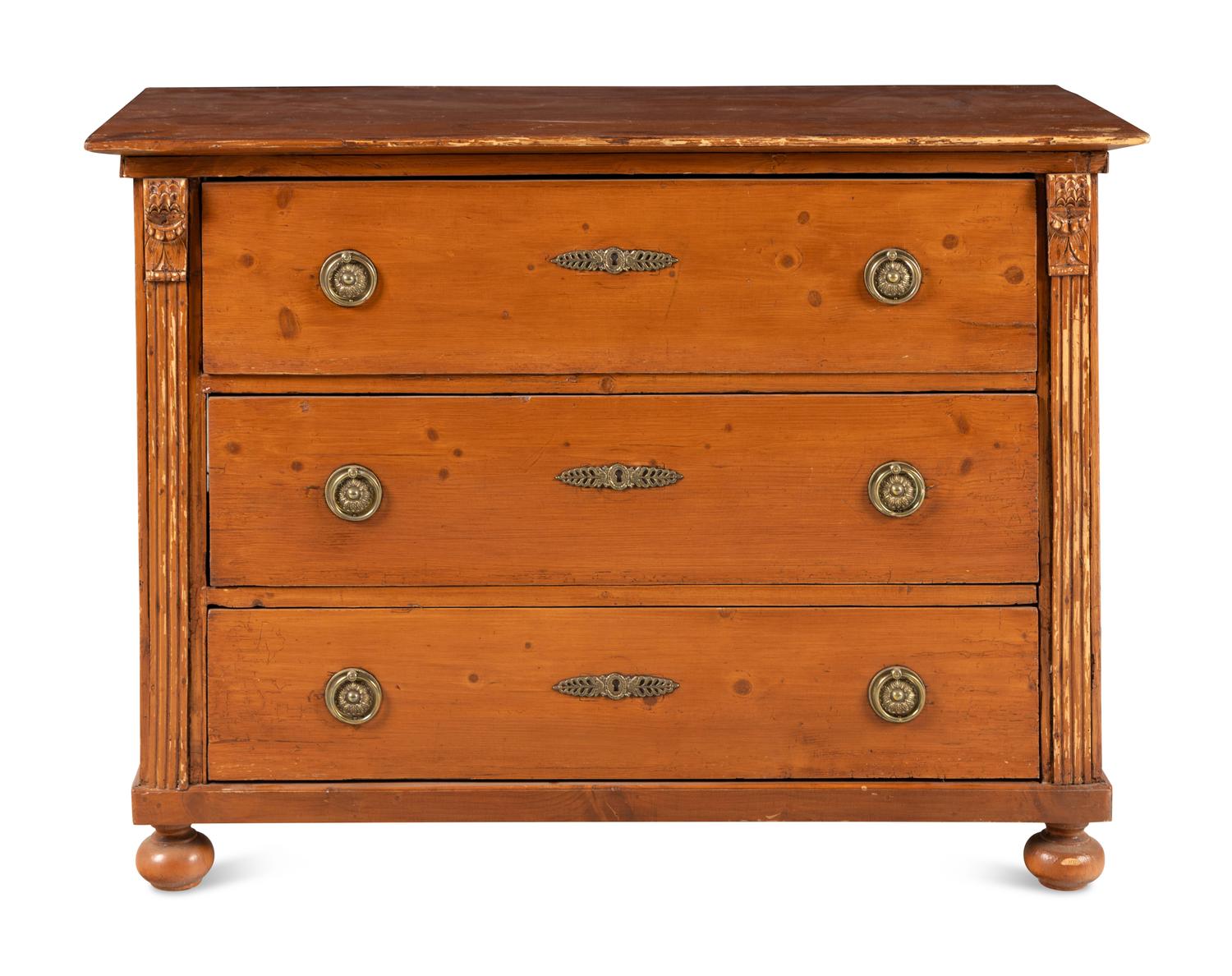 A Continental Grain-Painted Chest of Drawers