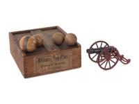 A Set of Painted Wood and Lithographed Military Ten-Pins