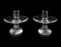 A Set of Twelve Steuben Glass Bread Plates