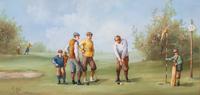 M. Righi, (20th century), Two works: Golfing Scenes
