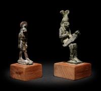 An Egyptian Bronze Anubis and an Egyptian Bronze Isis and Horus