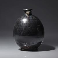 A Chinese Black Glazed Ovoid Jar, Jin/Yuan Dynasty — 金/元 黑釉雙耳罐