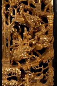 A Chinese Carved Gilt Wood Panel