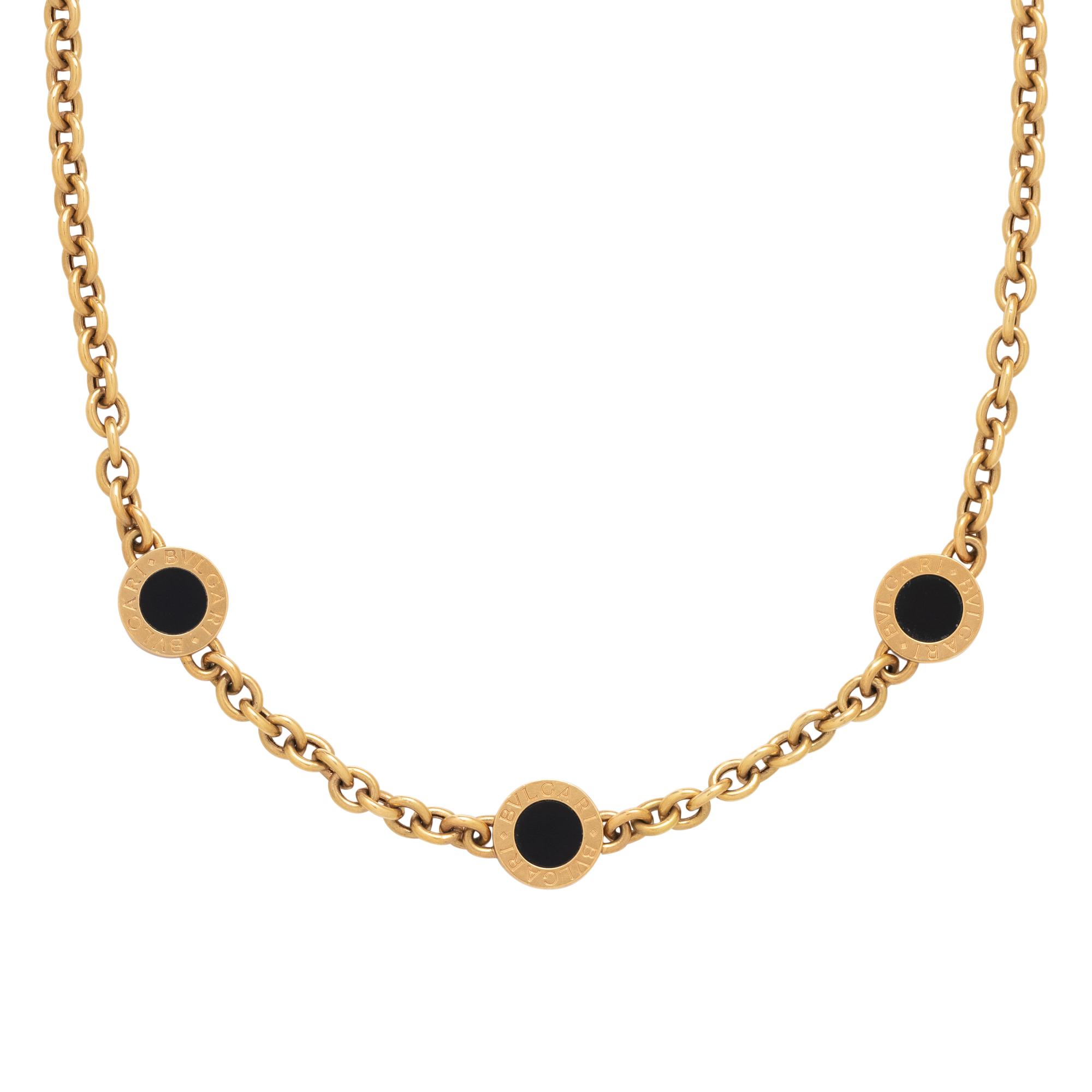 BVLGARI, YELLOW GOLD AND ONYX 'BVLGARI-BVLGARI' NECKLACE