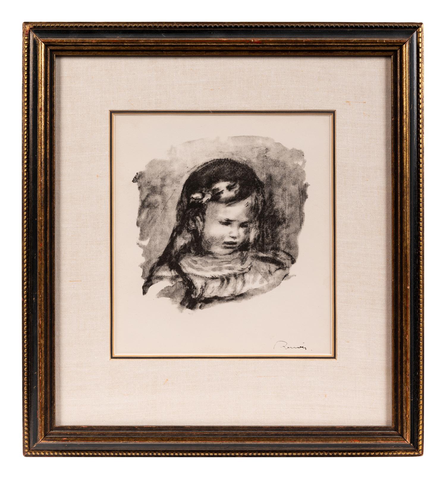 Claude Renoir, La Tête Baisée (from L'Album des Douze Lithographies Originales de Pierre-Auguste Renoir)