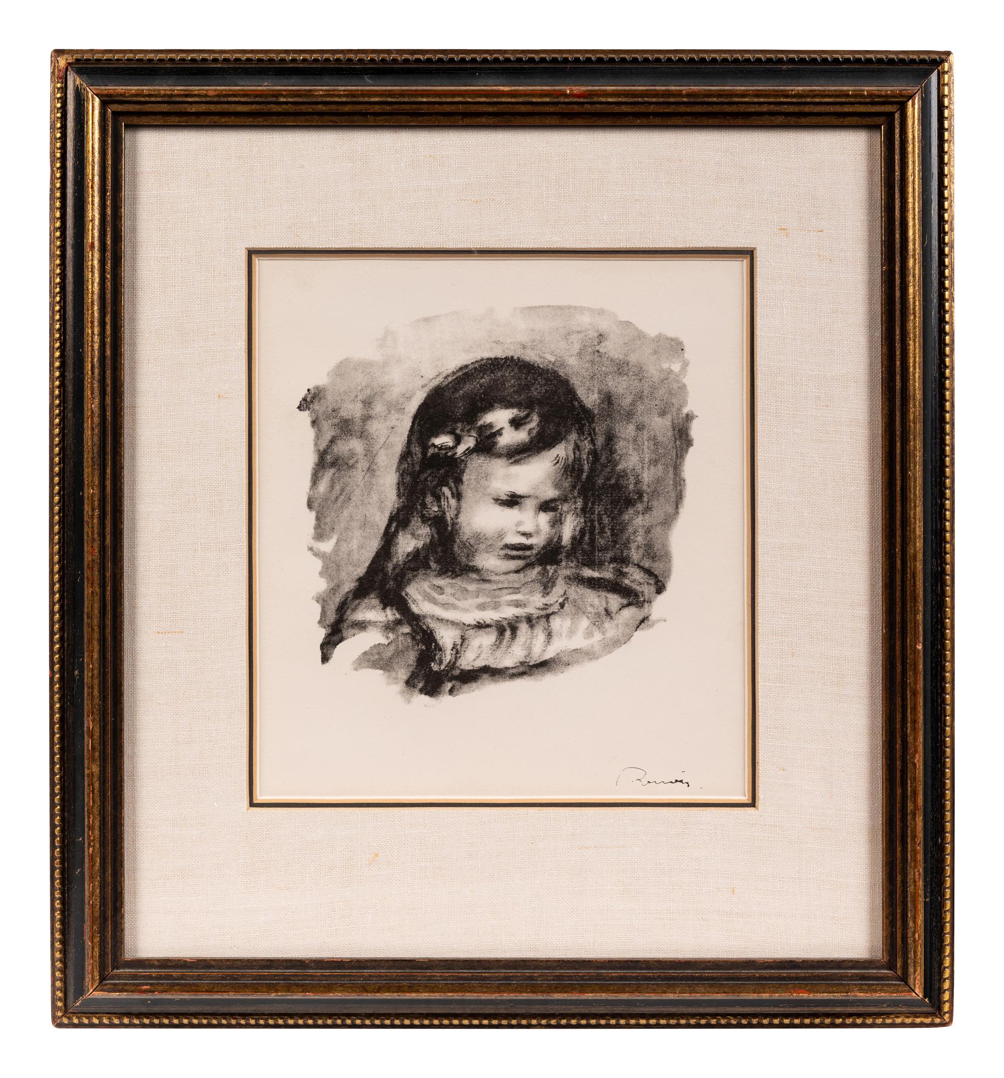 Claude Renoir, La Tête Baisée (from L'Album des Douze Lithographies Originales de Pierre-Auguste Renoir)