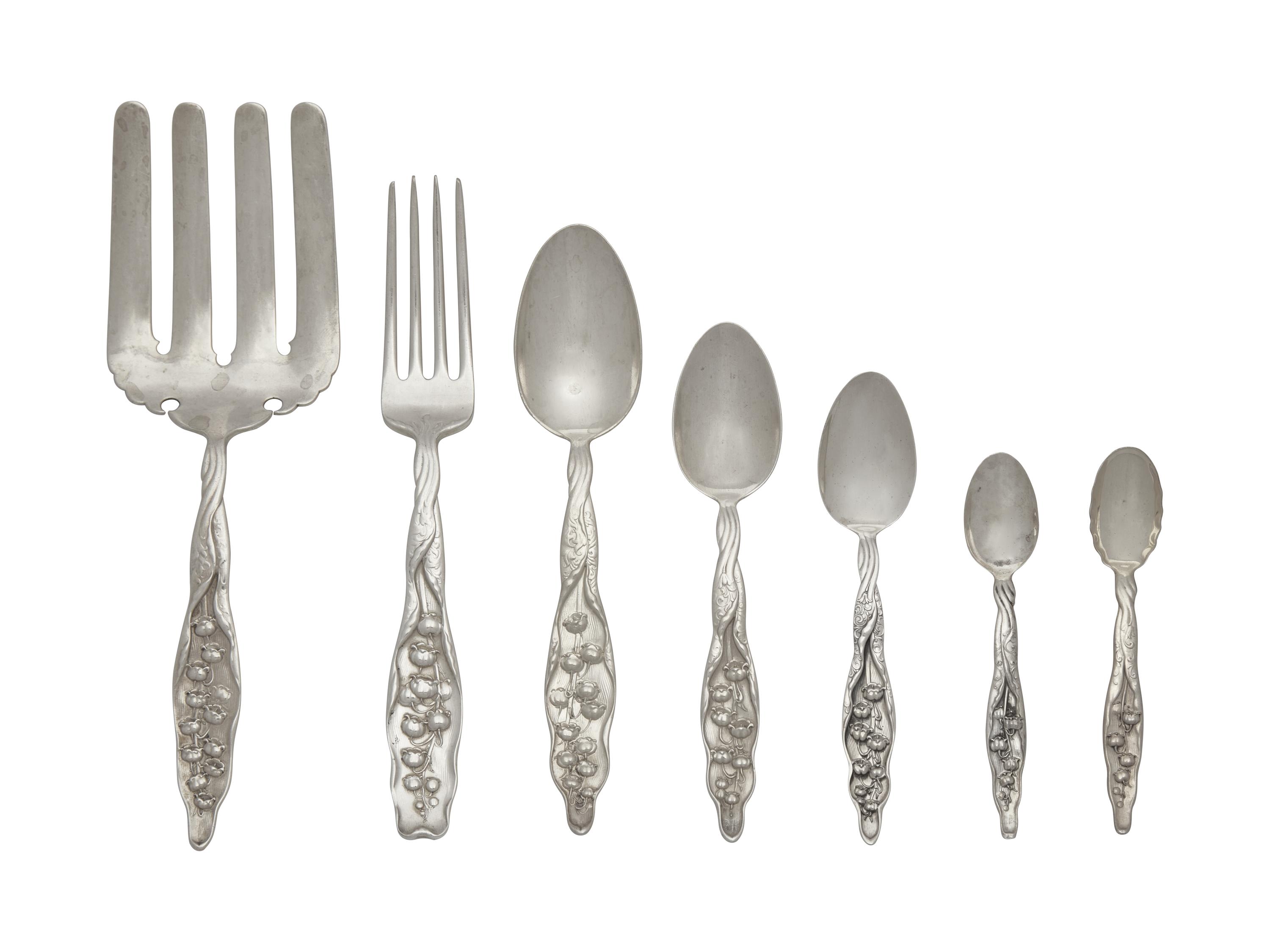 An Assembled and Partial Sterling Silver Flatware Service For Twelve In The "Lily Of The Valley" Pattern