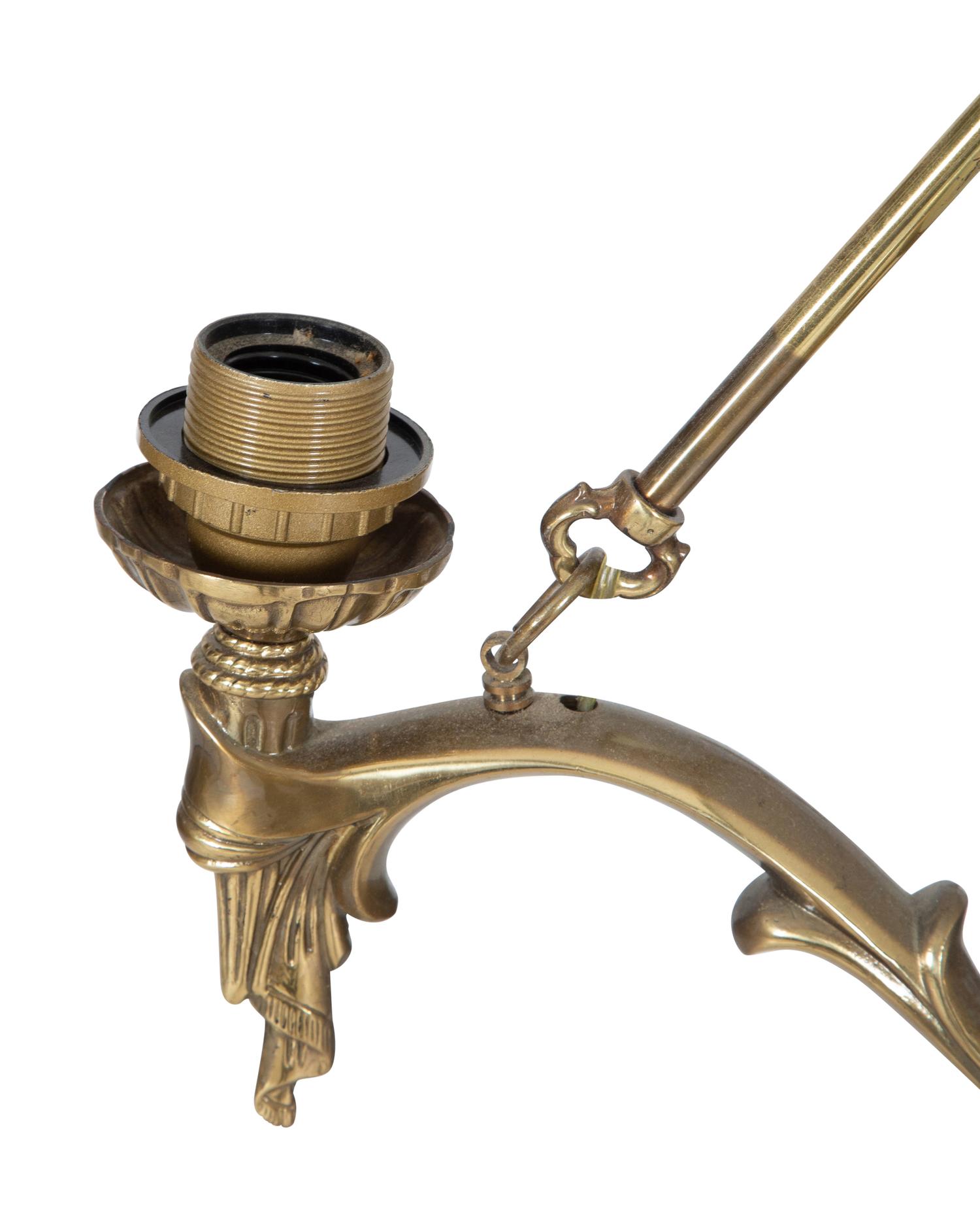 An Empire Style Five Light Gilt Metal Chandelier