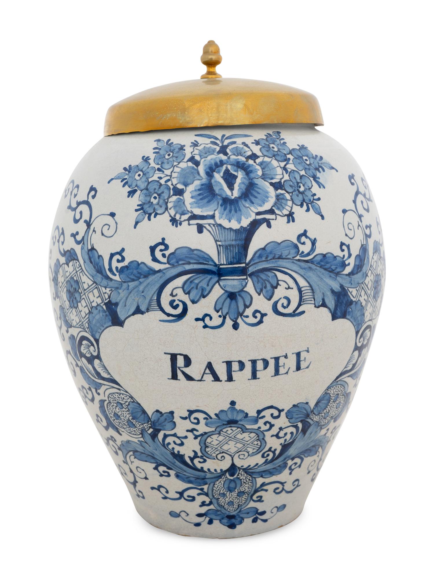 Four Large Delftware Tobacco Jars