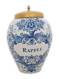 Four Large Delftware Tobacco Jars