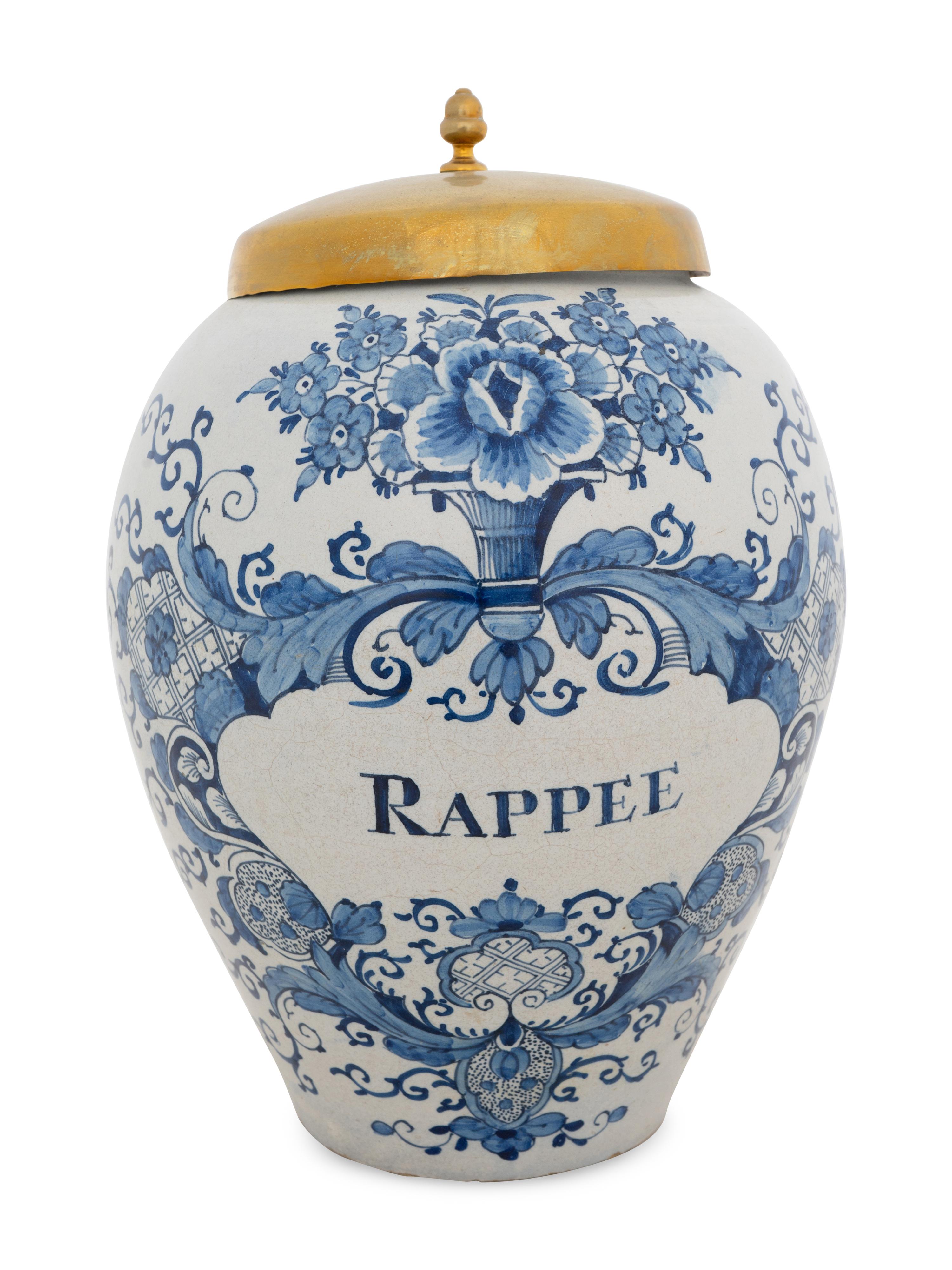 Four Large Delftware Tobacco Jars