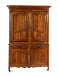 A Louis XV Provincial Fruitwood Buffet à Deux Corps