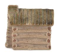 A Scarce Small-Size Dalton, Ohio Stoneware Log Cabin Bank