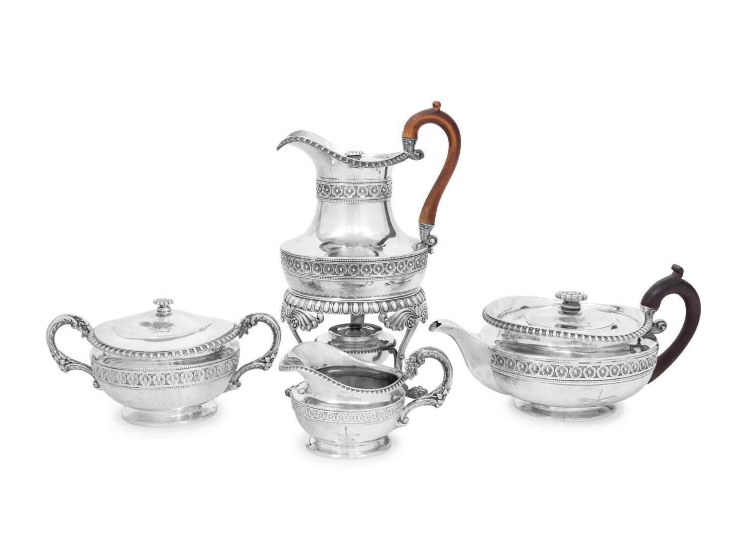 A George III/IV Silver Four-Piece Tea Service