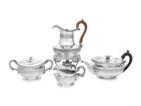 A George III/IV Silver Four-Piece Tea Service
