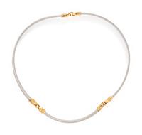 FRED PARIS, YELLOW GOLD AND STAINLESS STEEL 'FORCE 10' NECKLACE
