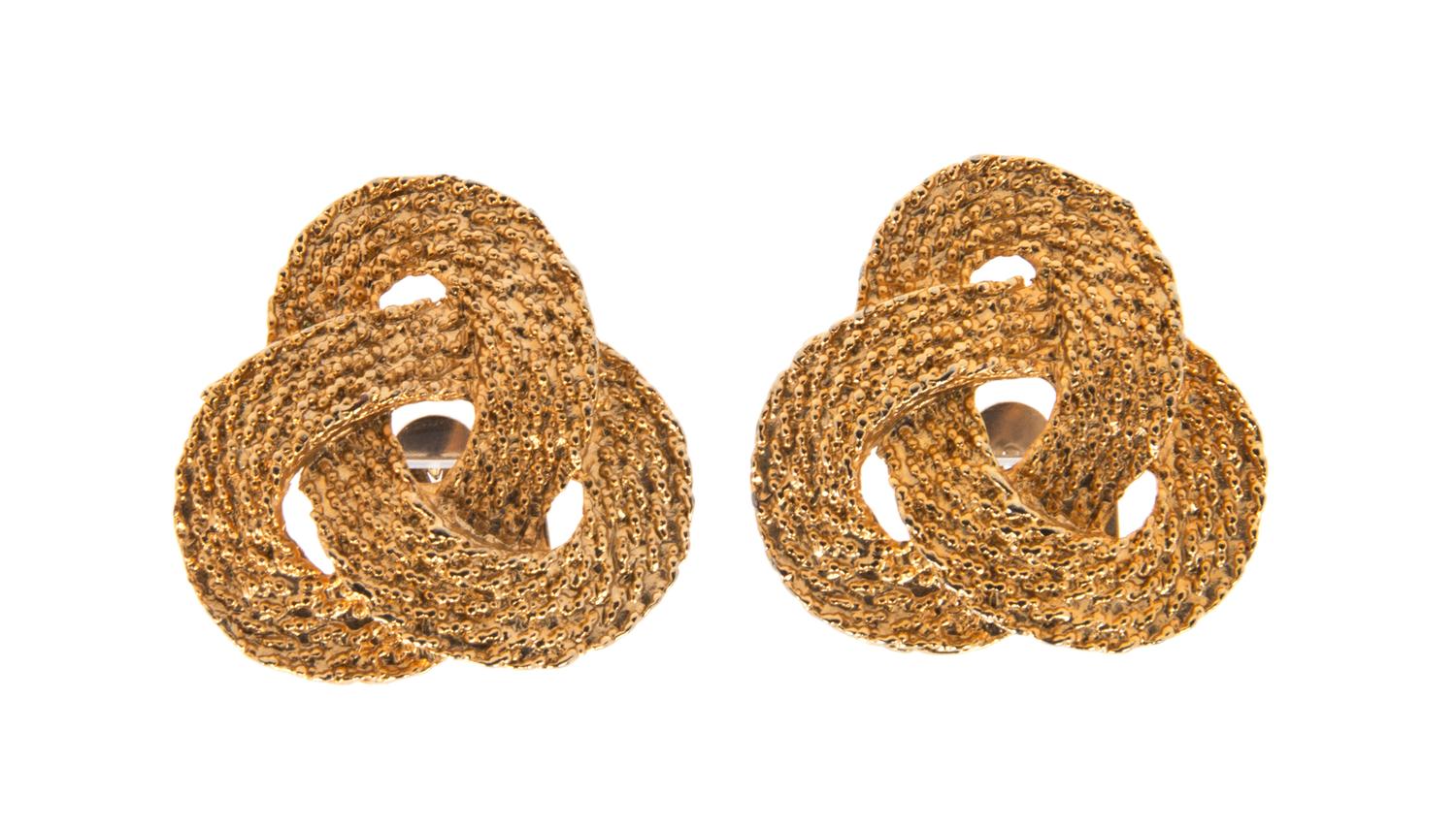 A Pair of Gold Textured Dress Clips,