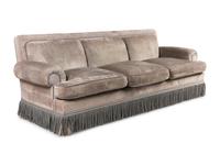 A Contemporary Three-Seat Sofa with Bullion Fringe