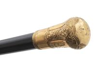 Four Gold Plated Handled Walking Sticks
