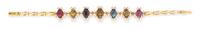 A Vintage Yellow Gold and Multi Gem Bracelet, 10.40 dwts.