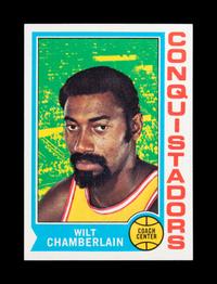 A Wilt Chamberlain Signed Autograph and 1974 Topps Basketball Card,