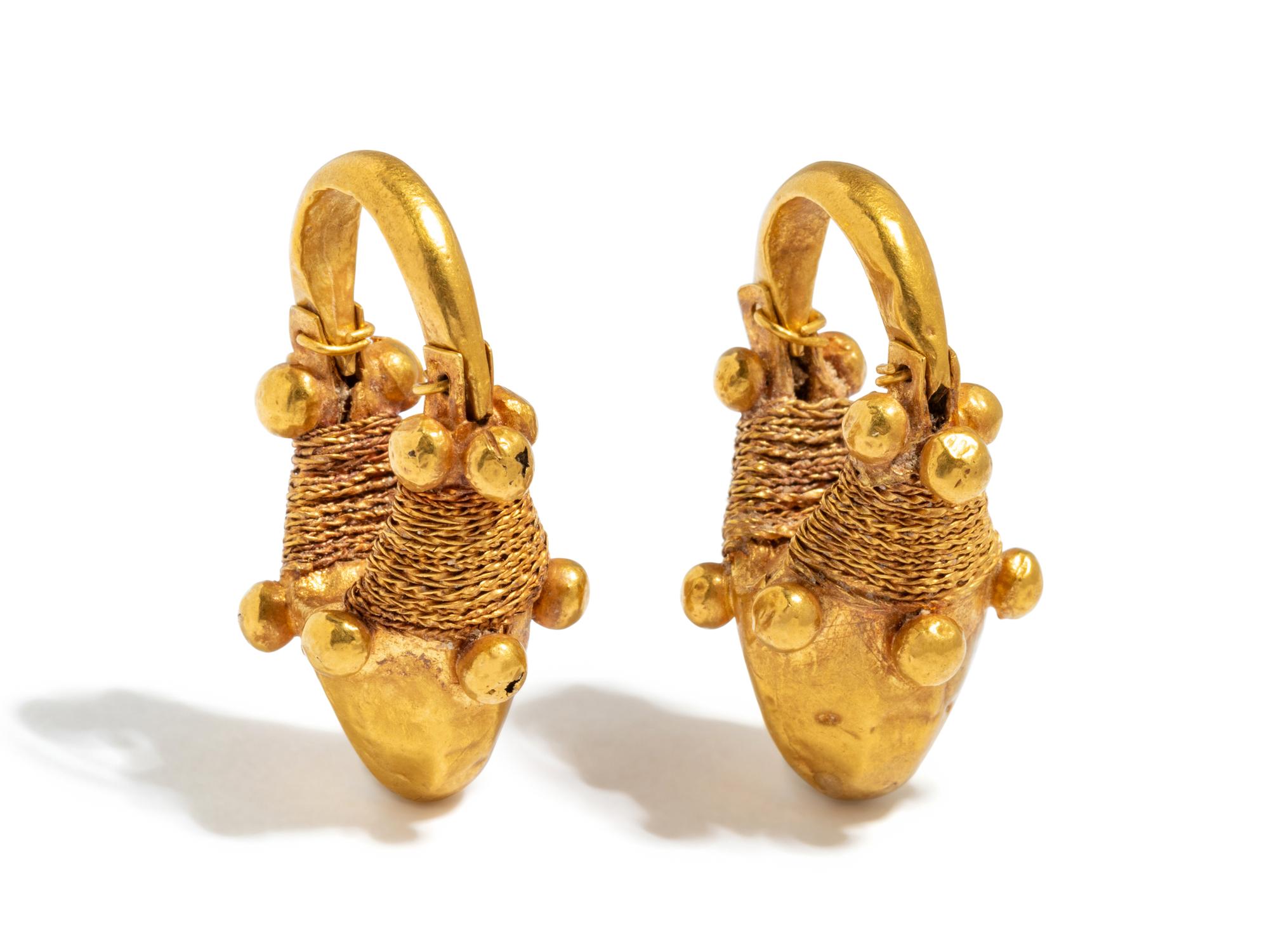 A Pair of Parthian Gold Earrings