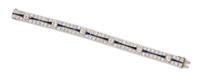 An Art Deco Platinum, Diamond and Sapphire Bracelet, 24.60 dwts.