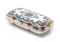 A Russian Silver and Enamel Cigarette Case, Maker's mark KA, St. Petersburg, the case deocrated with polychrome cloisonne enamels.