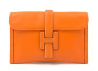 An Hermes Orange Jige Elan 29 Swift Clutch, 11.5" x 6" 1.5".